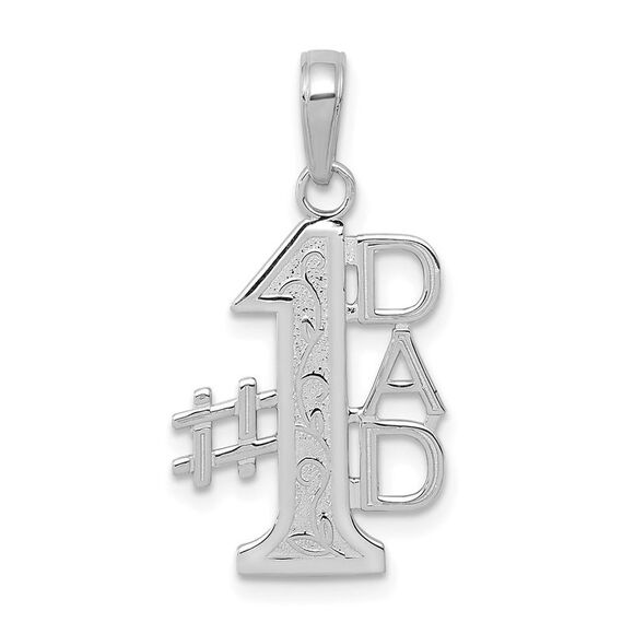 14k White Gold #1 DAD Charm,All Products : American Fashion Style Bags On Sale